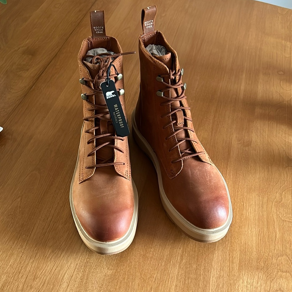 NET Sorel WOMEN'S Leather HI-LINE™ LACE BOOT in Scorch, Tawny Buff size 8
